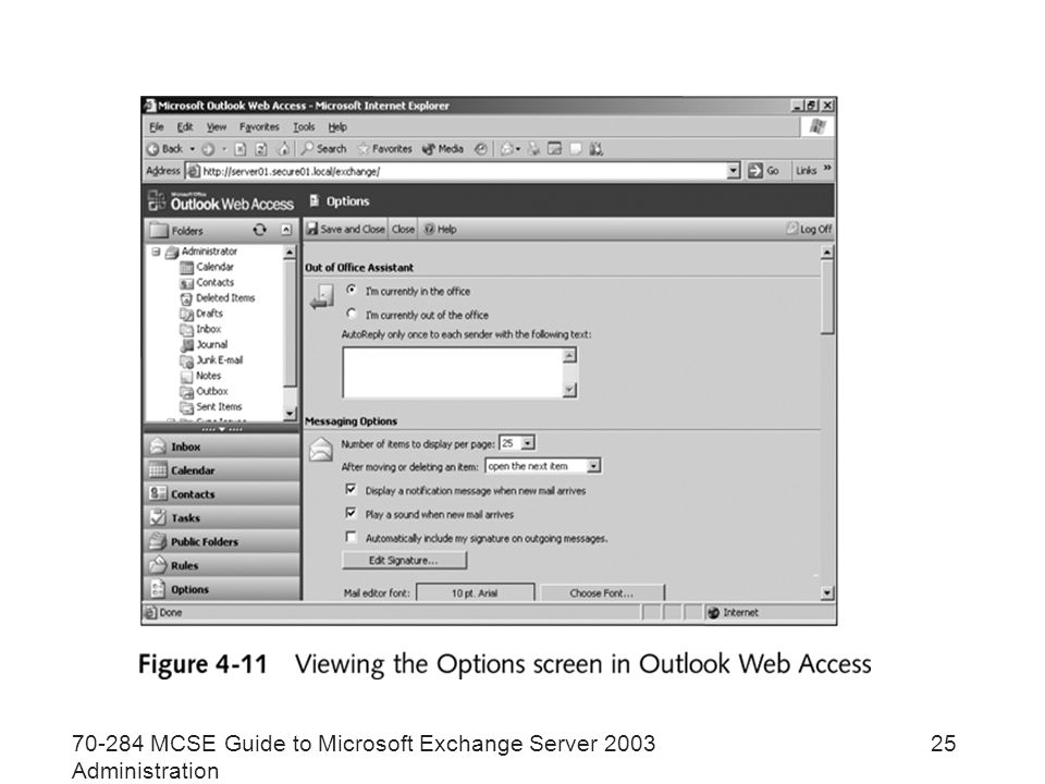 MCSE Guide to Microsoft Exchange Server 2003 Administration 25