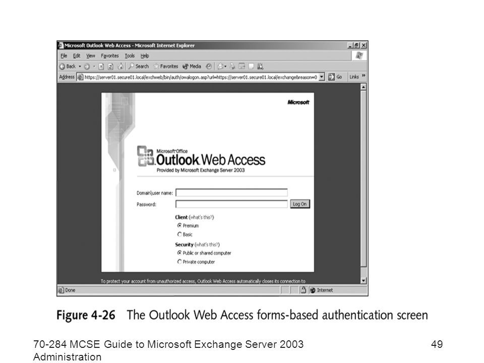 MCSE Guide to Microsoft Exchange Server 2003 Administration 49