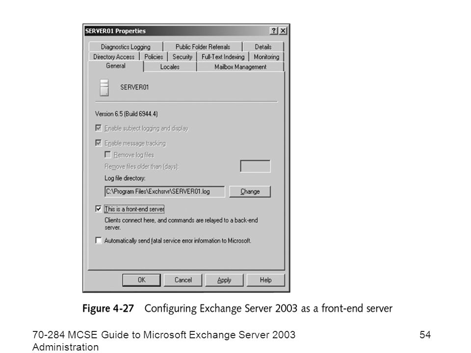 MCSE Guide to Microsoft Exchange Server 2003 Administration 54