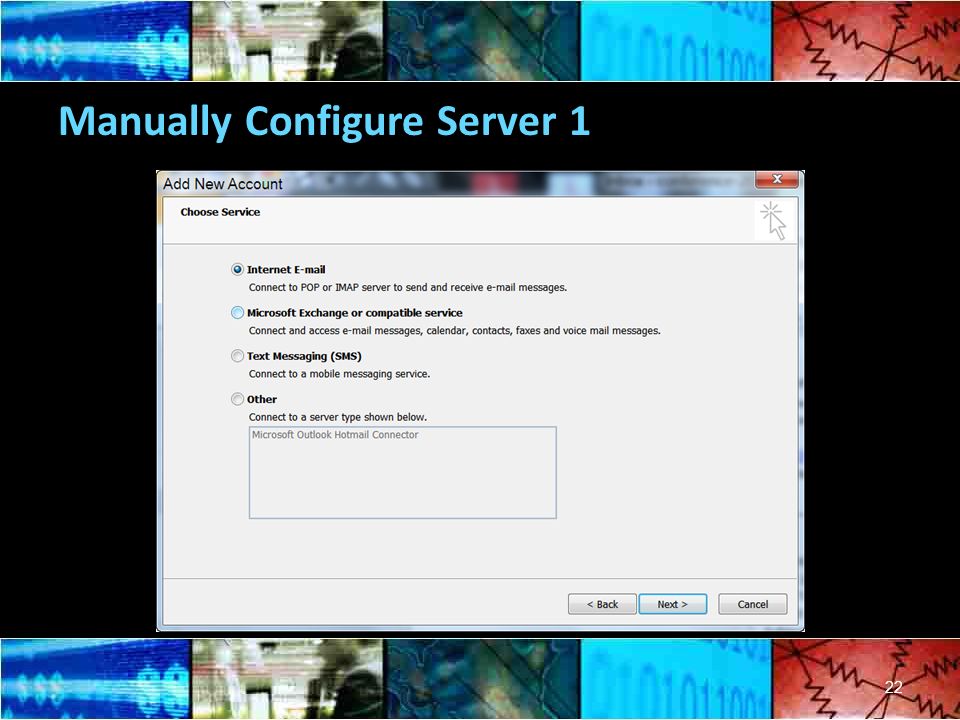 Manually Configure Server 1 22