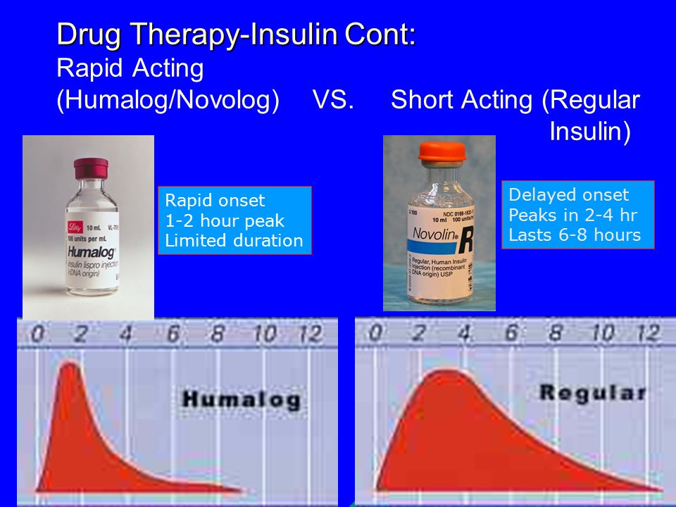 Drug Therapy-Insulin Cont: Drug Therapy-Insulin Cont: Rapid Acting (Humalog/Novolog) VS.