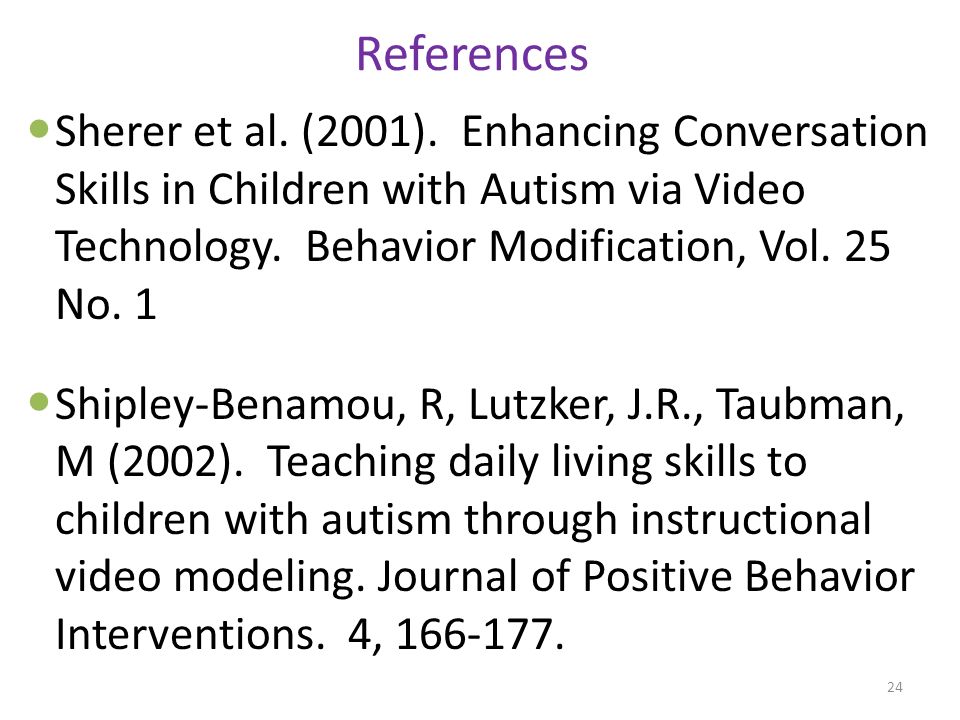 References Sherer et al. (2001).