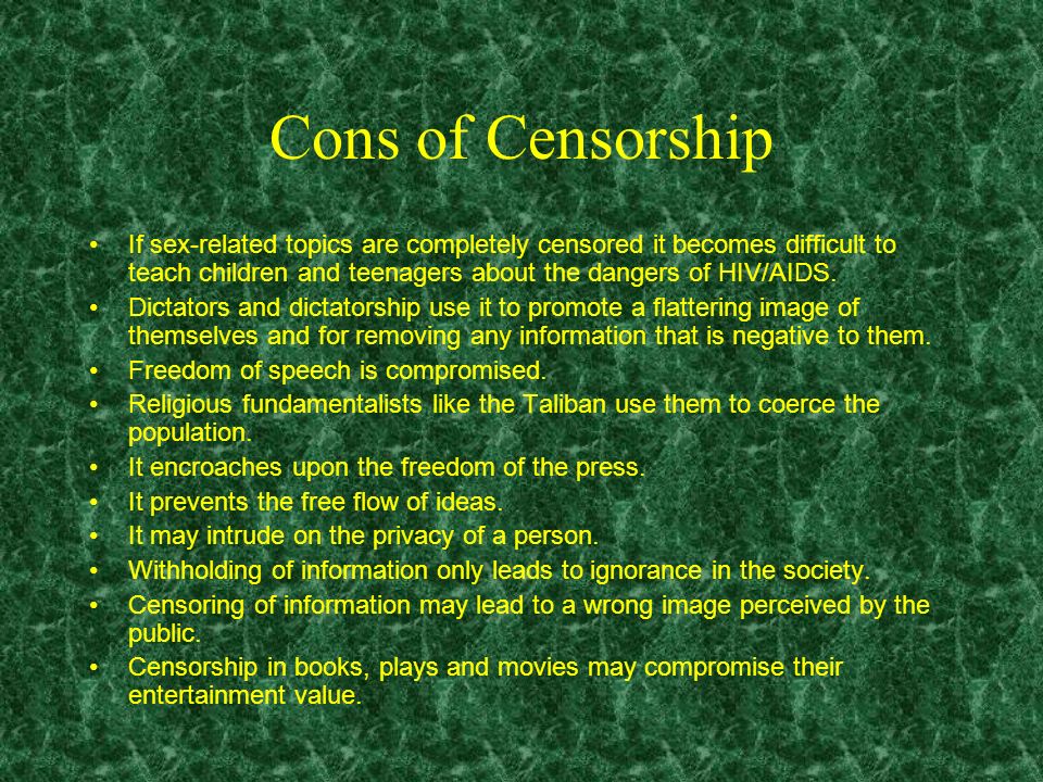 pros and cons of censorship
