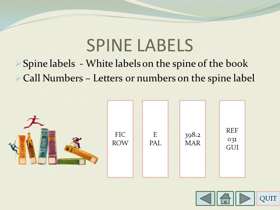 topics spine labels fiction and nonfiction what is the