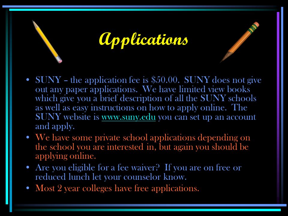 More Reminders…. When applying online PLEASE remember to give a list of the schools to Mrs.
