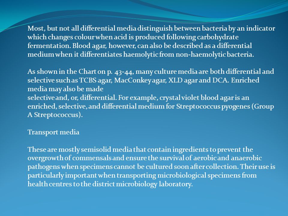 Microbial Growth Requirements Ppt Not All Diffeial Media Distinguish Between Bacteria By An Indicator Which Changes Colour When Acid Is Produced Following Carbohydrate Fermentation