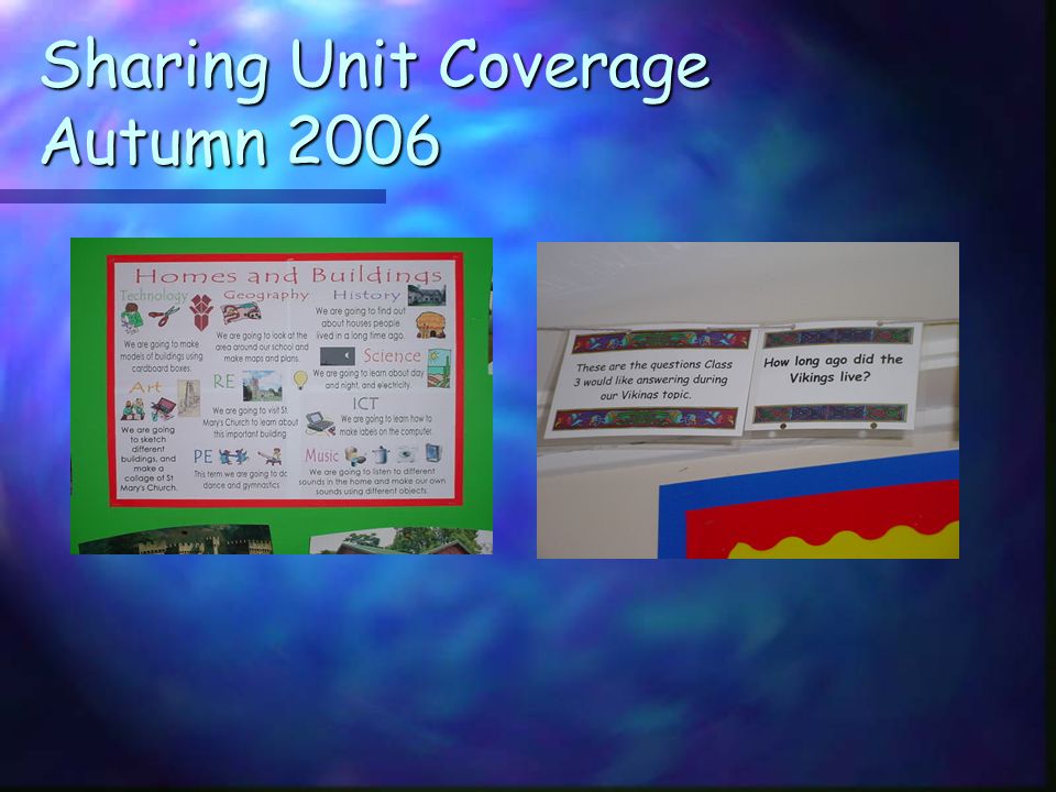 Sharing Unit Coverage Alternatively you could display the actual planning in the centre of your topic display board, and give the children their own small copy.