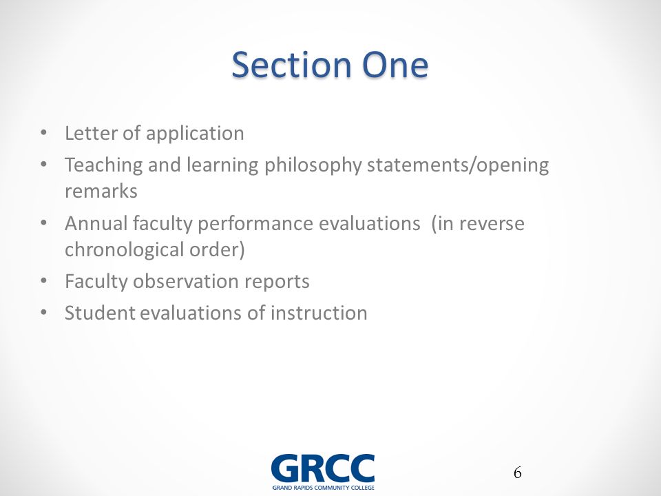 portfolio for tenure promotion grand rapids community college letter of recommendation from community college professor