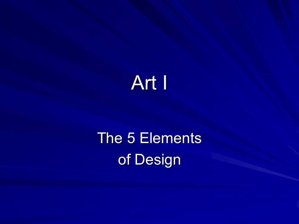 The 5 Elements of Design