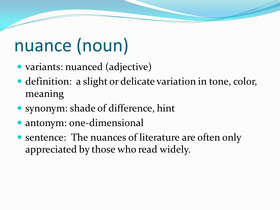 nuance definition synonyms and antonyms