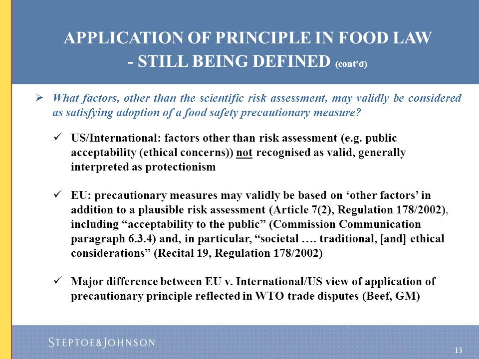 The Precautionary Principle In Eu Food Law 15 November 2004 - 