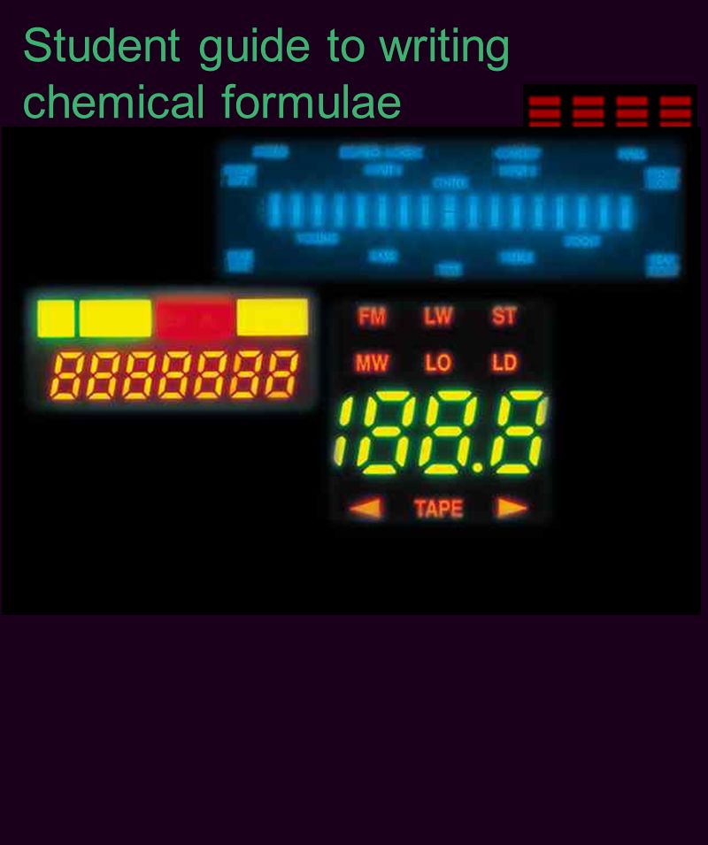 Student guide to writing chemical formulae ;