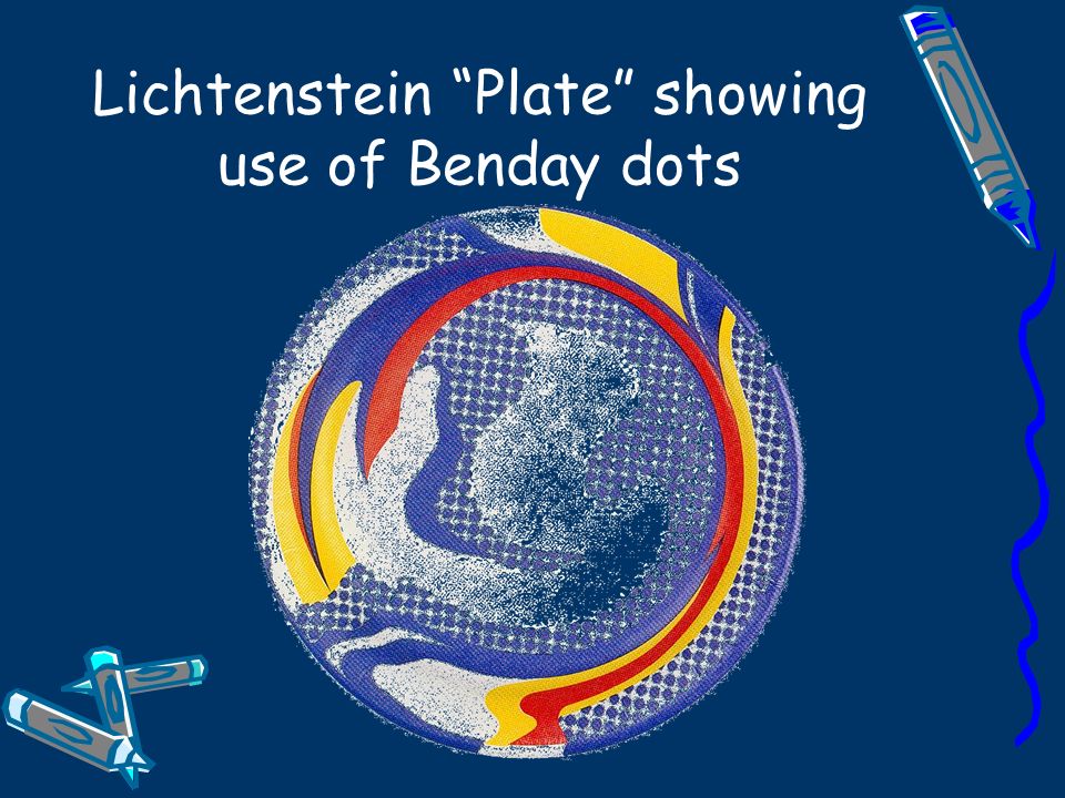 Lichtenstein Plate showing use of Benday dots
