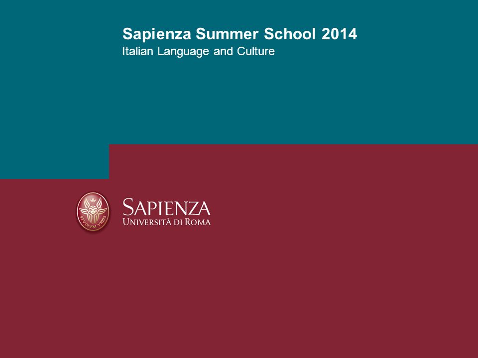 Italian Language and Culture Sapienza Summer School 2014