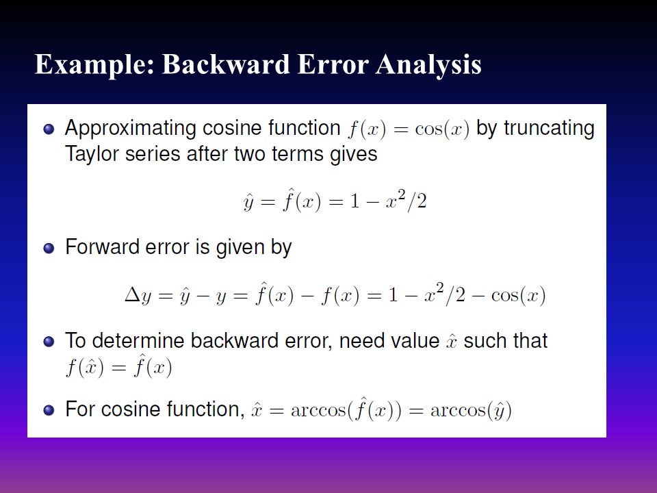 backward error example