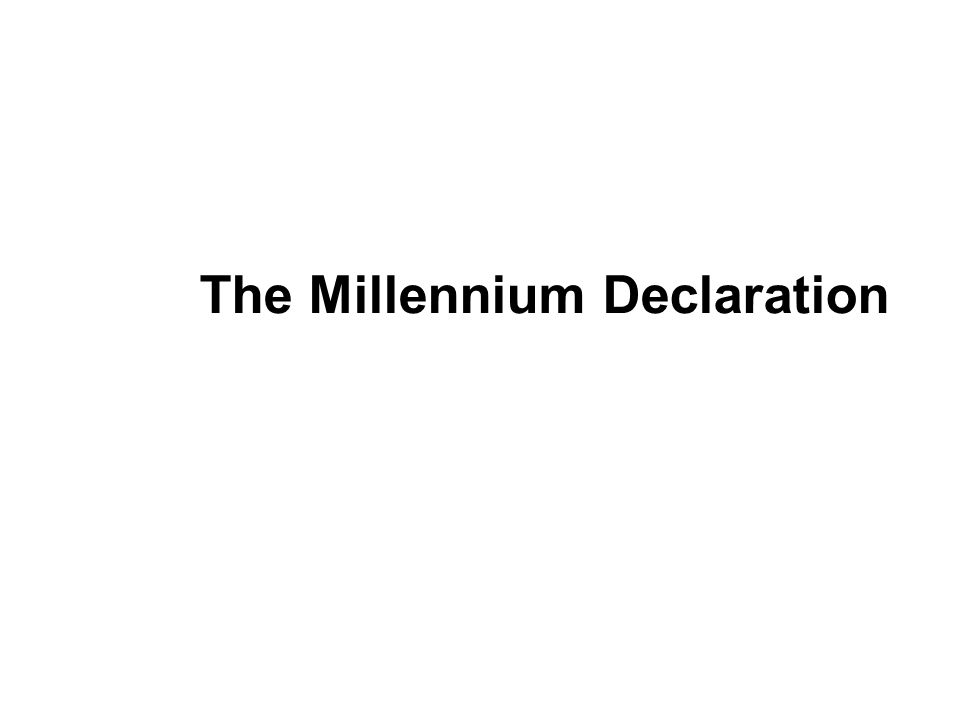 The Millennium Declaration
