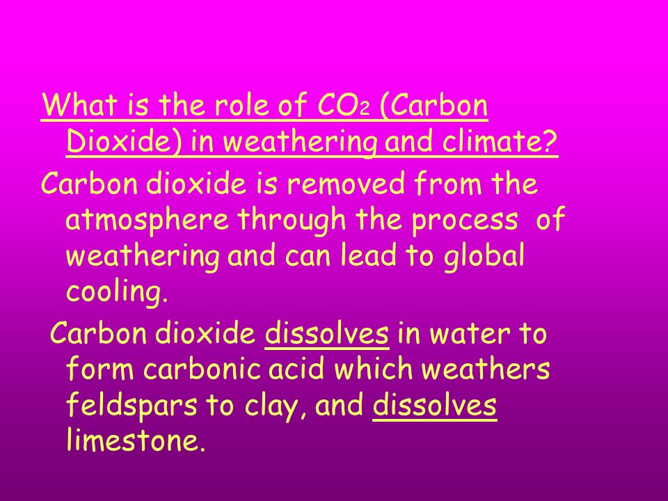 What is the role of CO 2 (Carbon Dioxide) in weathering and climate.