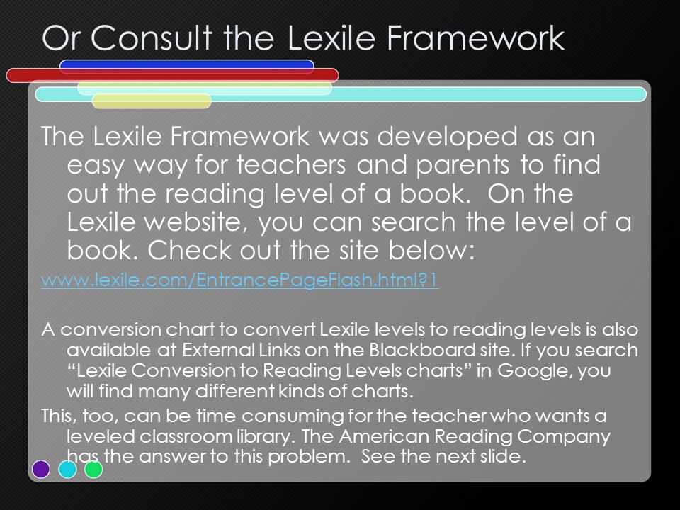 American Reading Company Level Chart