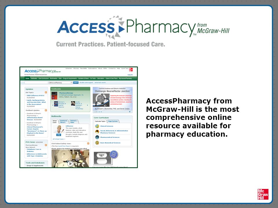 Accesspharmacy From Mcgraw Hill Is The Most Comprehensive Online