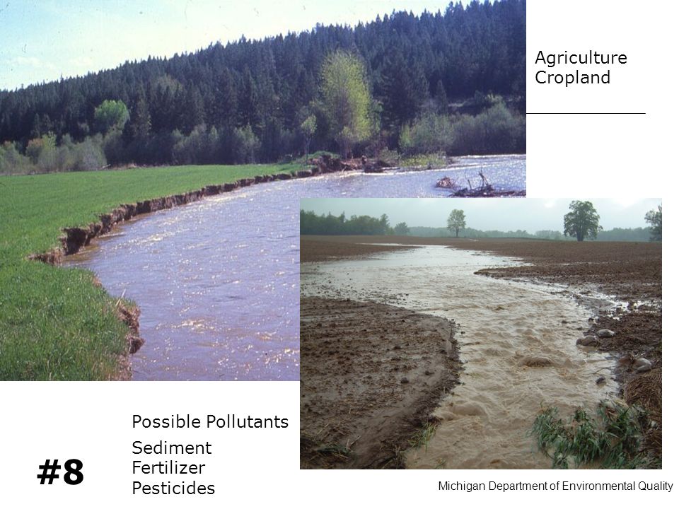 #8 Michigan Department of Environmental Quality Agriculture Cropland Sediment Fertilizer Pesticides Possible Pollutants