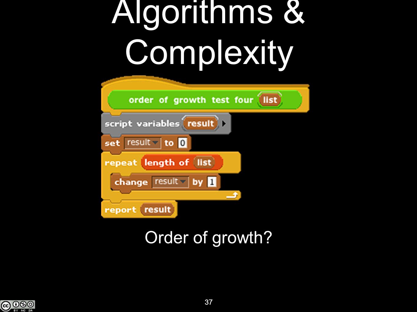 37 Algorithms & Complexity Order of growth