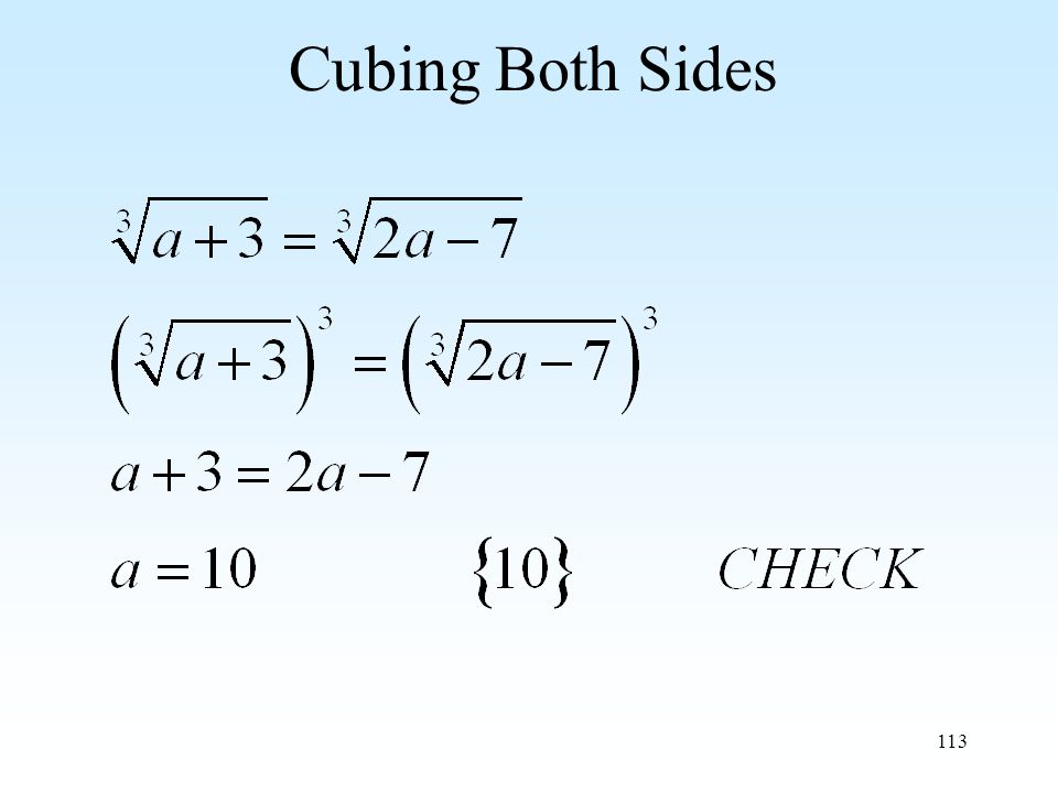 113 Cubing Both Sides