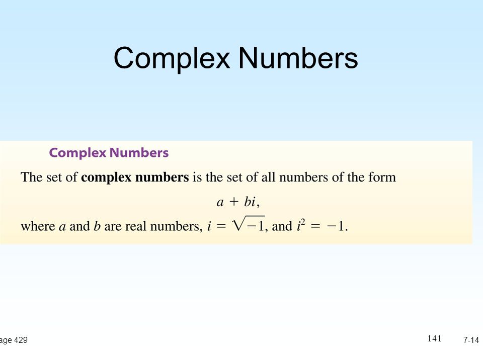 141 Complex Numbers 7-14Page 429
