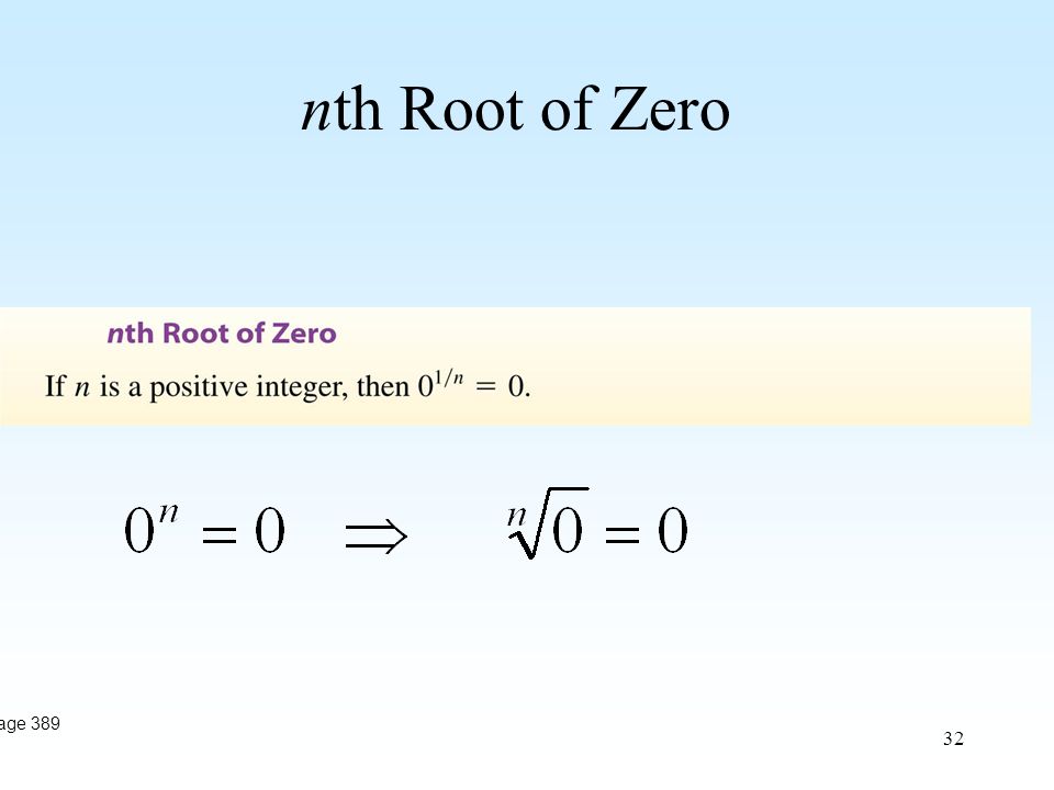 32 nth Root of Zero Page 389