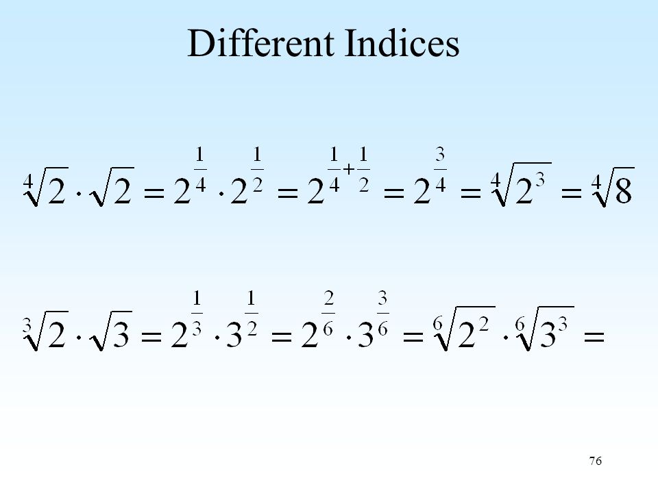 76 Different Indices