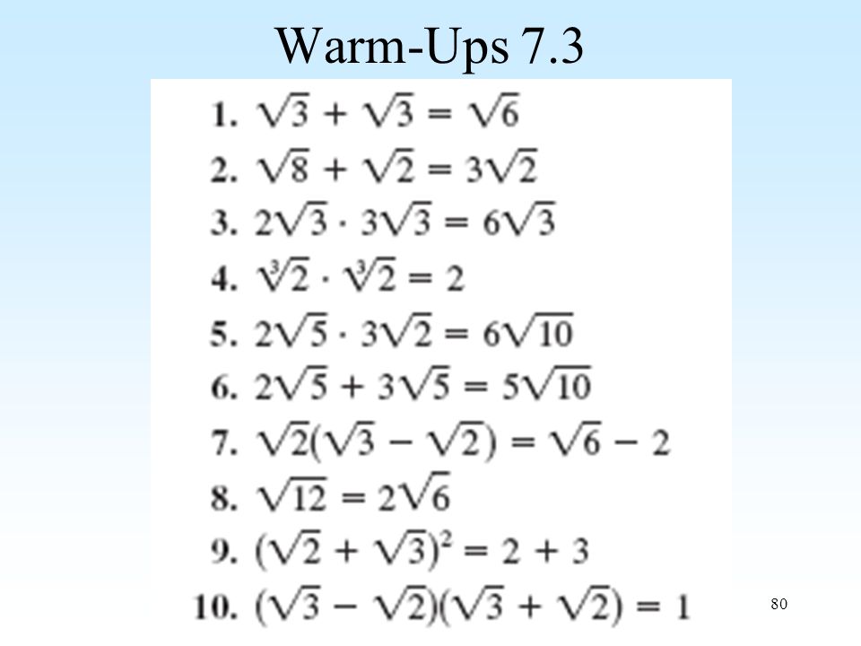 80 Warm-Ups 7.3