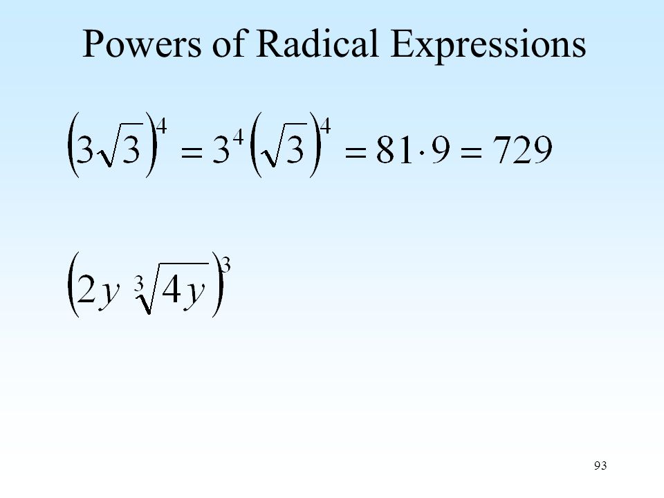 93 Powers of Radical Expressions