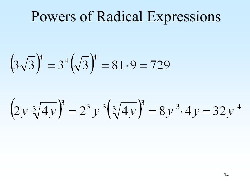 94 Powers of Radical Expressions