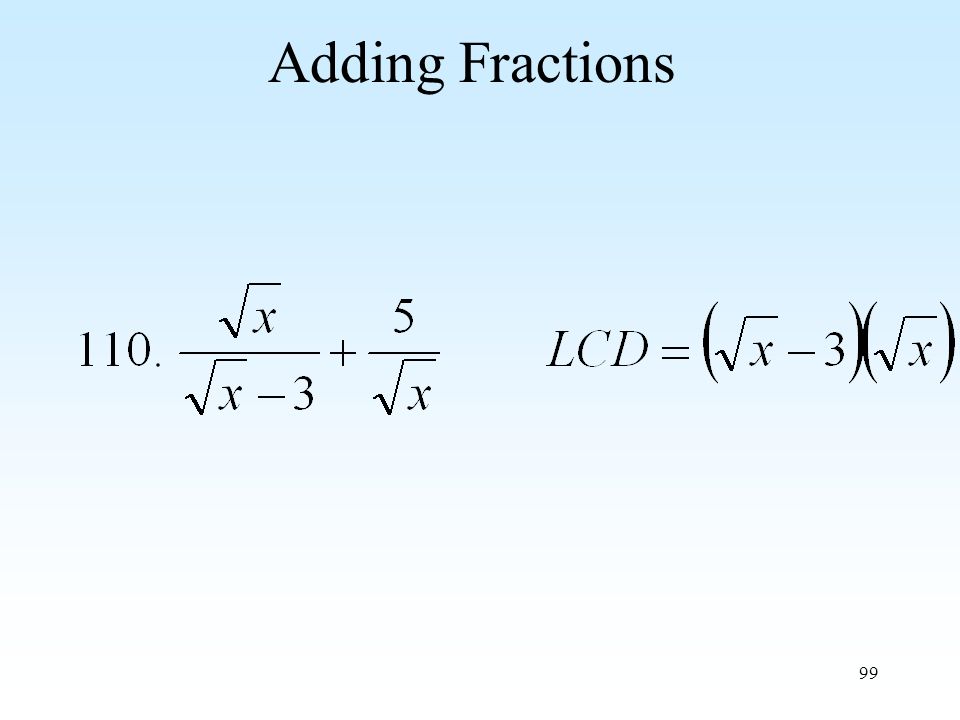 99 Adding Fractions