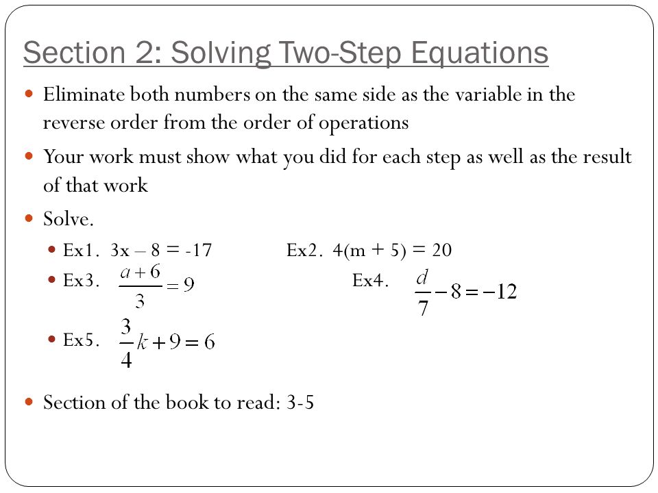 Linear Equations And Inequalities UNIT 3 Section 1 Solving