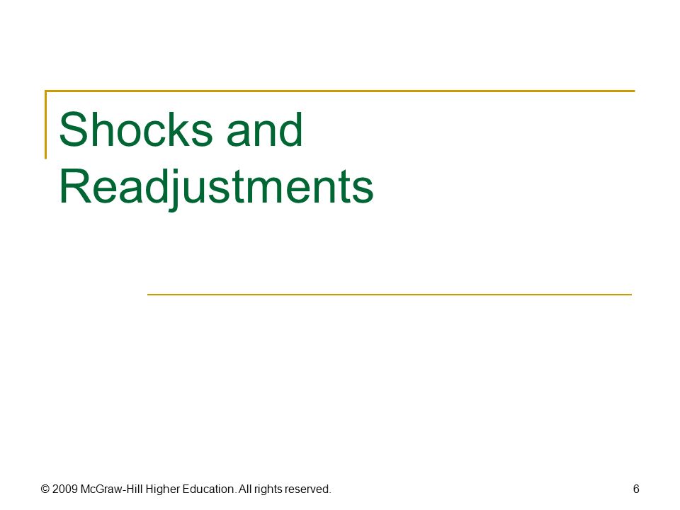 Shocks and Readjustments 6 © 2009 McGraw-Hill Higher Education. All rights reserved.