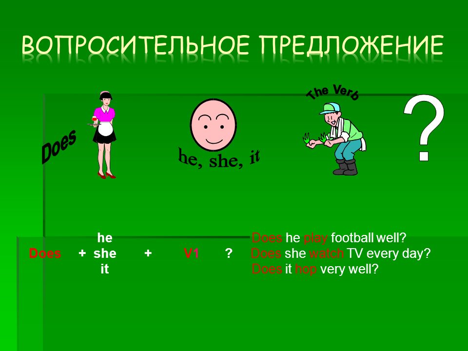 Королевство present simple. Do her или does her. She did или she does. He Play Football во всех временах.