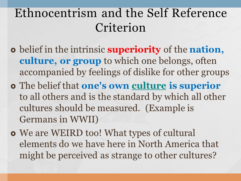 self reference criterion