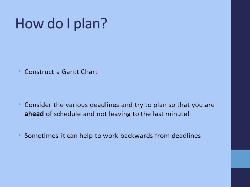 How do I plan.