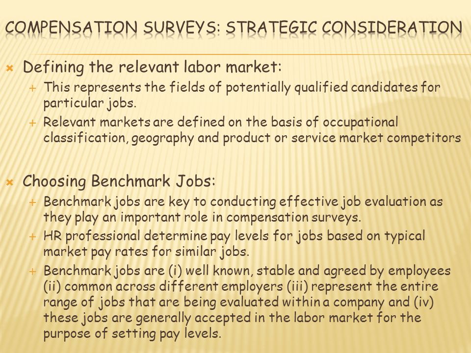  Defining the relevant labor market:  This represents the fields of potentially qualified candidates for particular jobs.
