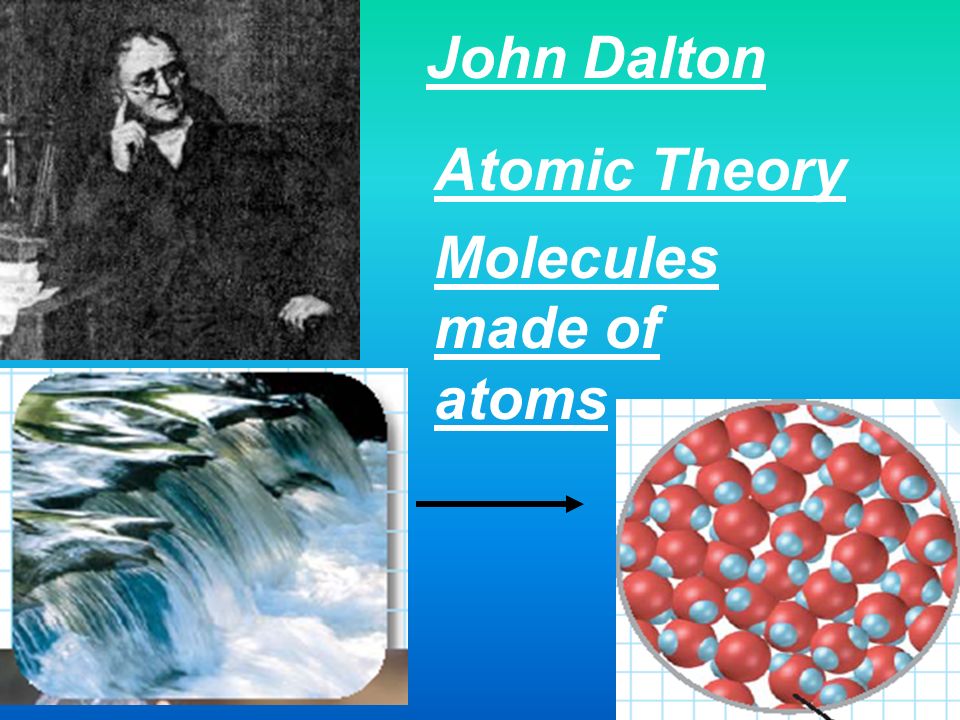 Molecules made of atoms John Dalton Atomic Theory