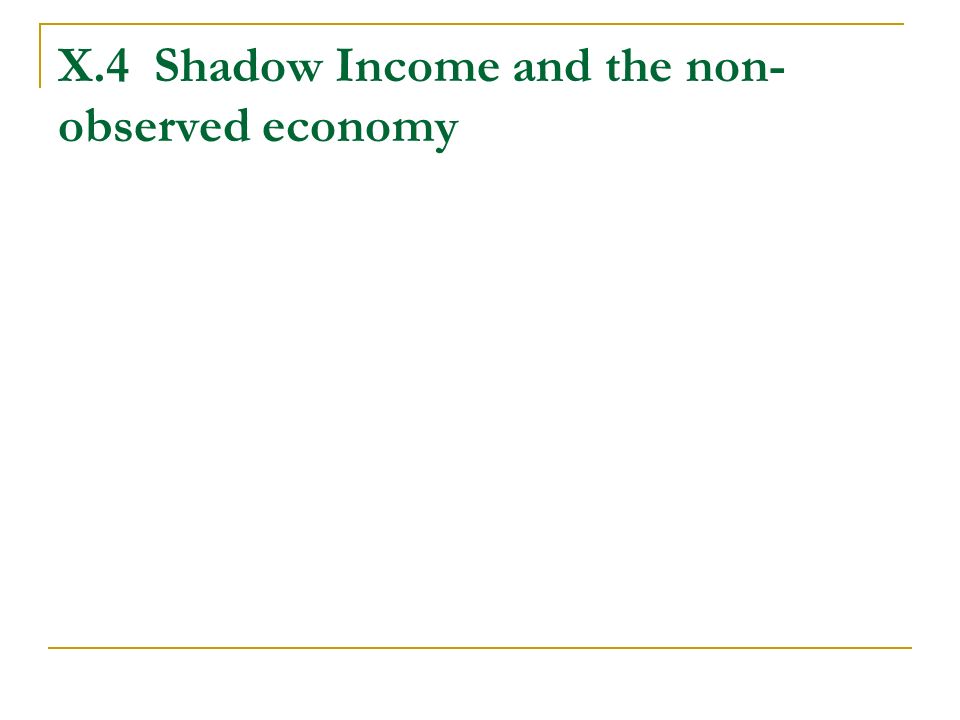 X.4Shadow Income and the non- observed economy