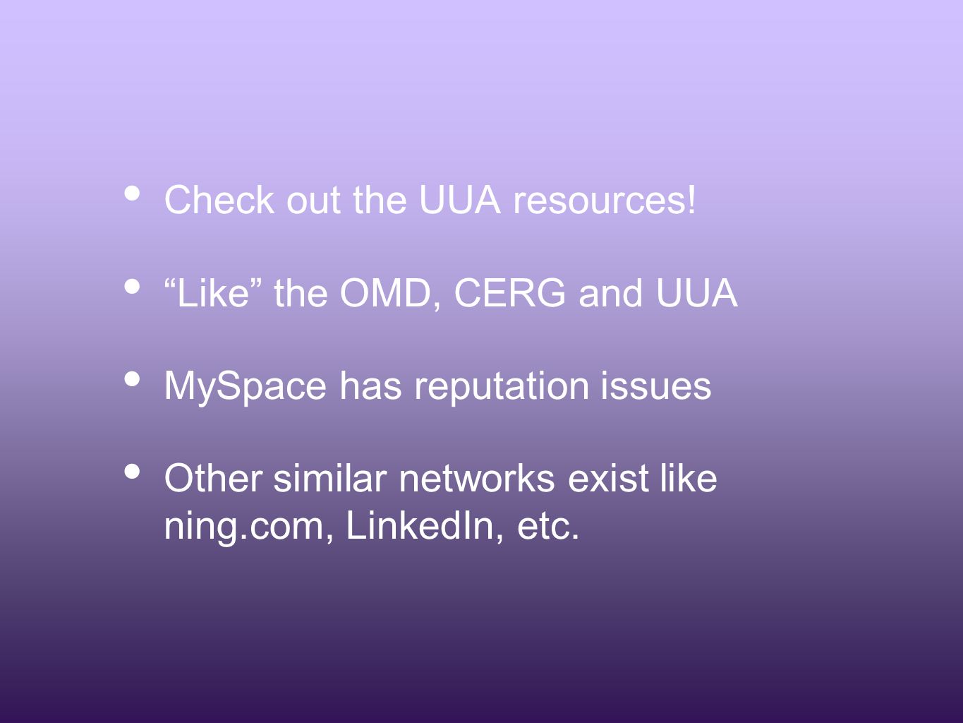 Check out the UUA resources.