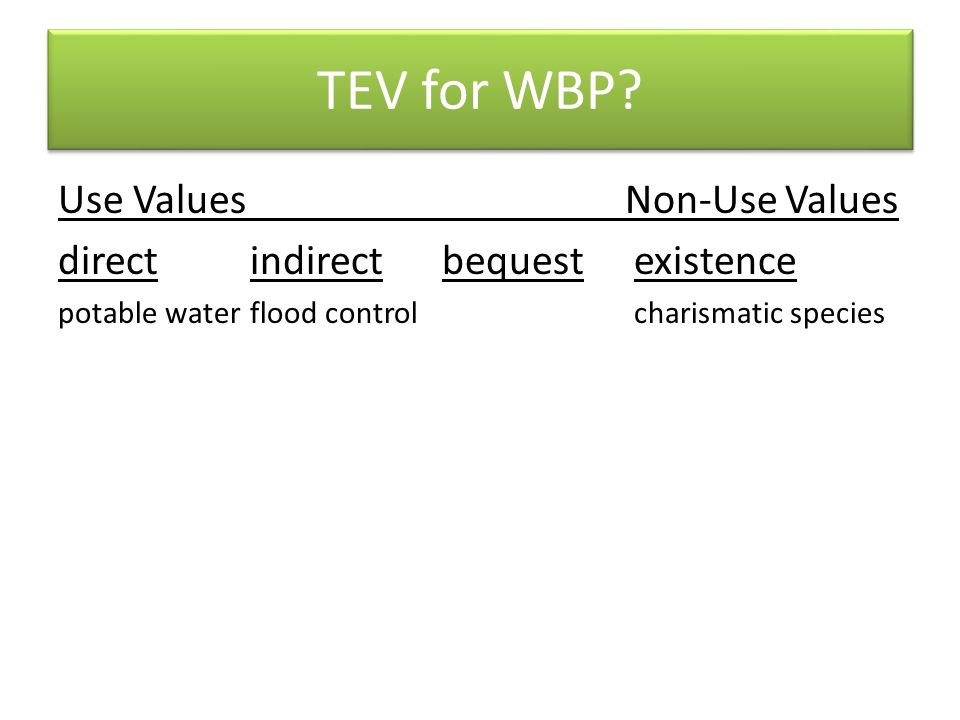 TEV for WBP.