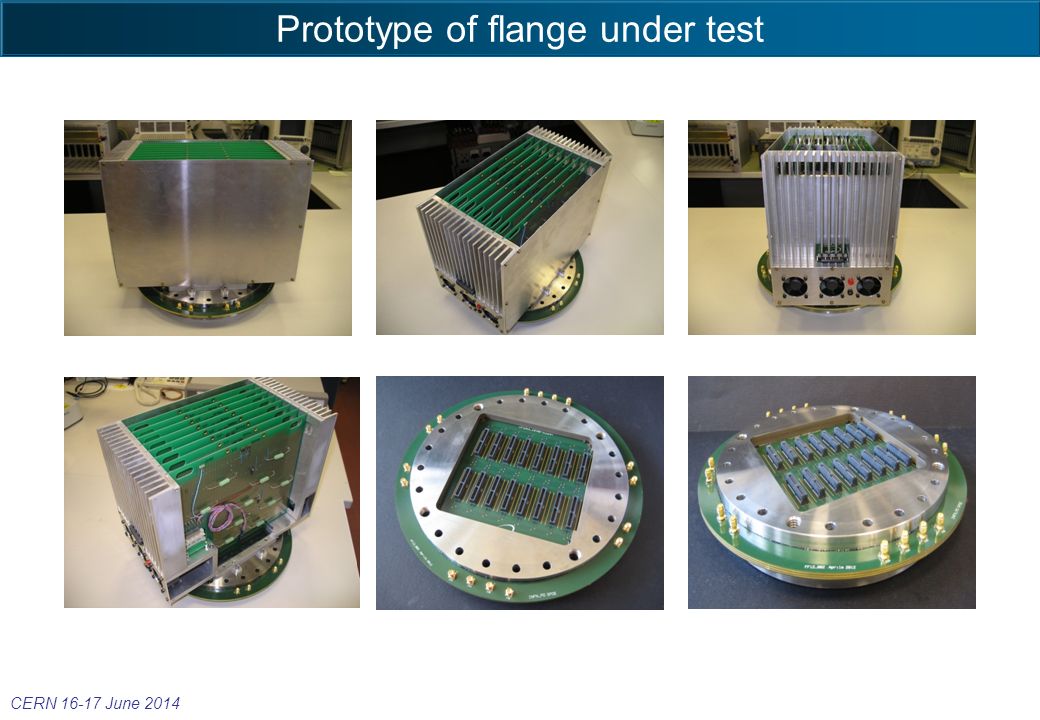 Prototype of flange under test CERN June 2014