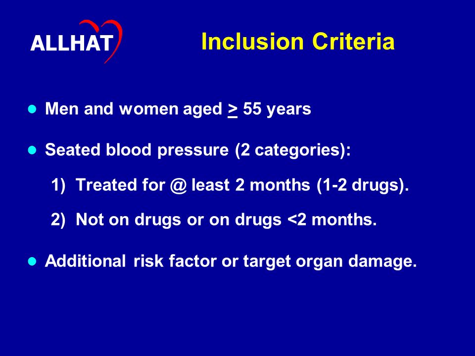 Inclusion Criteria Men and women aged > 55 years Seated blood pressure (2 categories): 1) Treated least 2 months (1-2 drugs).