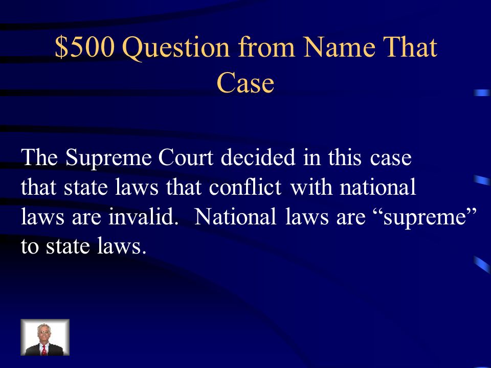 $400 Answer from Name That Case Marbury v. Madison
