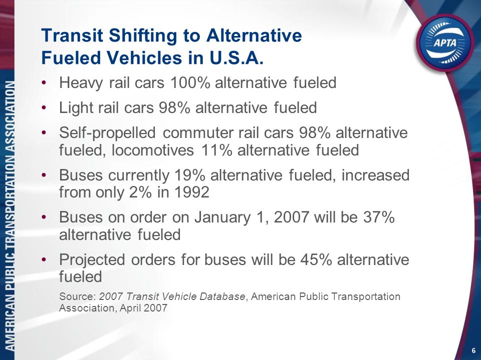 6 Transit Shifting to Alternative Fueled Vehicles in U.S.A.