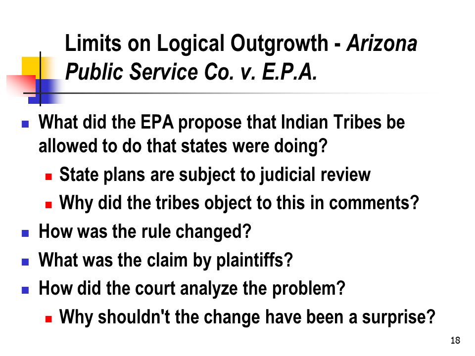 18 Limits on Logical Outgrowth - Arizona Public Service Co.