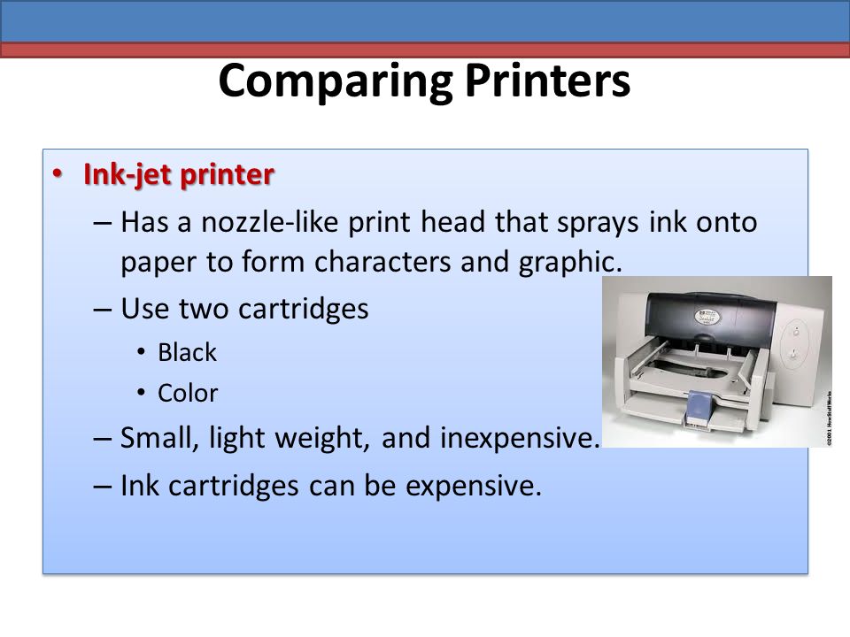 Comparing Printers Computer Concepts Unit B. Comparing Printers What type  of printer should I get for my home or school work? If will print text and  some. - ppt download