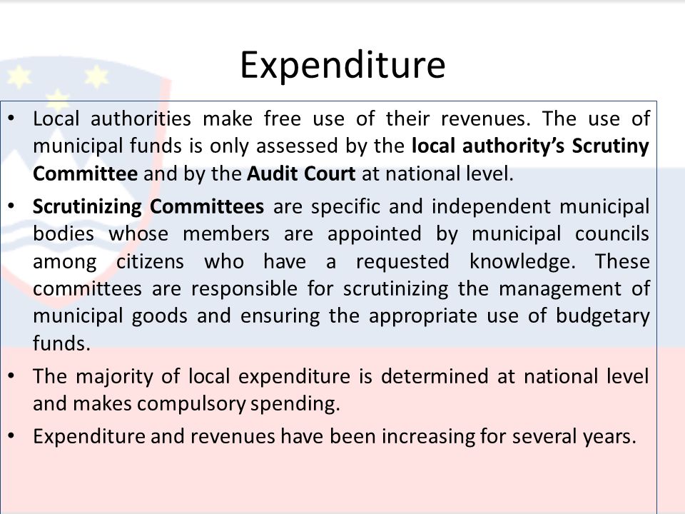 Expenditure Local authorities make free use of their revenues.